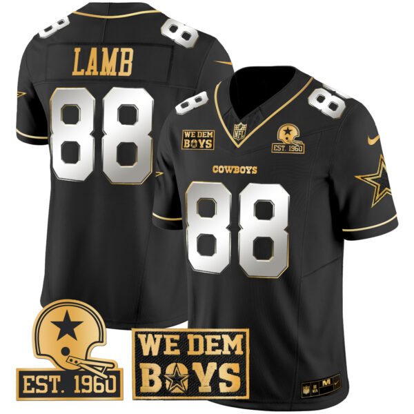 Men's Cowboys Est. 1960 & We Dem Boyz Patch Gold Vapor Limited Jersey - All Stitched - Image 10