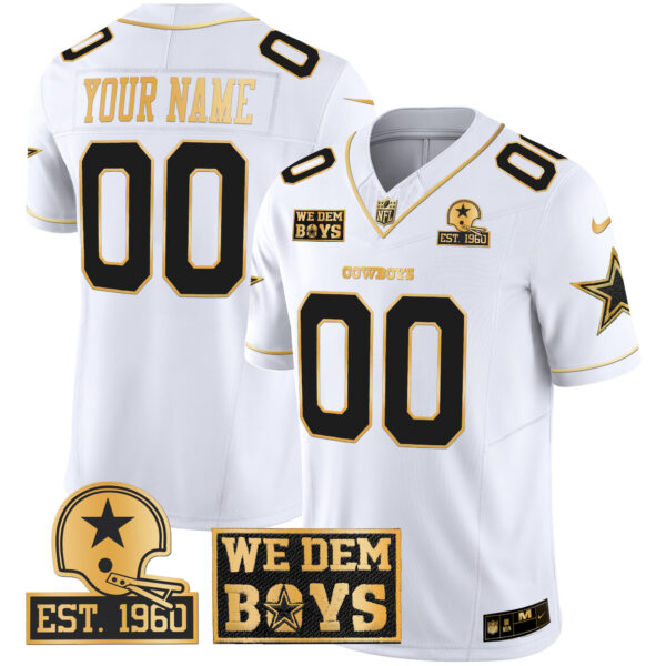 Cowboys Est. 1960 & We Dem Boyz Patch Gold Vapor Limited Custom Jersey - All Stitched - Image 4