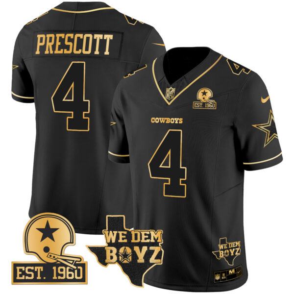 Men's Cowboys Est. 1960 & We Dem Boyz Patch Gold Vapor Limited Jersey V2 - All Stitched - Image 16