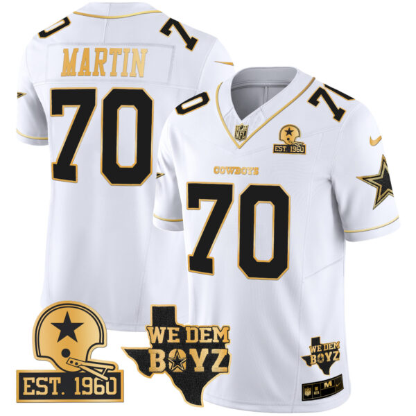 Men's Cowboys Est. 1960 & We Dem Boyz Patch Gold Vapor Limited Jersey V2 - All Stitched - Image 28