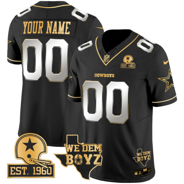 Cowboys Est. 1960 & We Dem Boyz Patch Gold Vapor Limited Custom Jersey V2 - All Stitched - Image 2