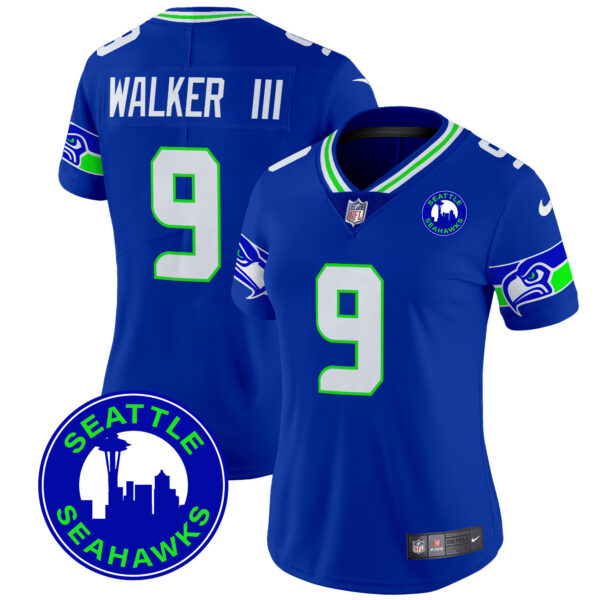 Women's Seahawks 2024 Seattle City Patch Vapor Limited Jersey - All Stitched - Image 19