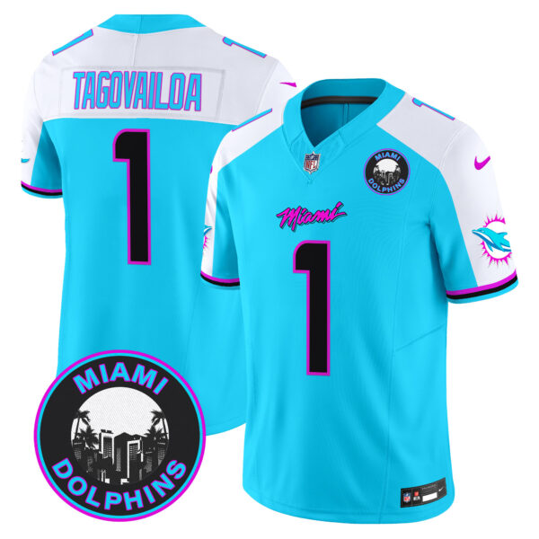 Men's Dolphins "Miami Vice" Vapor Limited Jersey V3 - All Stitched - Image 10