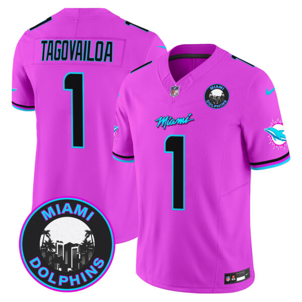 Men's Dolphins "Miami Vice" Vapor Limited Jersey V3 - All Stitched - Image 41