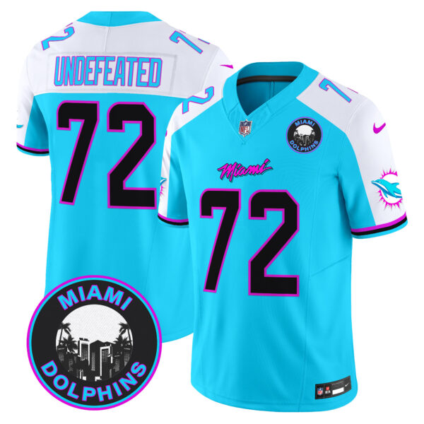 Men's Dolphins "Miami Vice" Vapor Limited Jersey V3 - All Stitched - Image 17