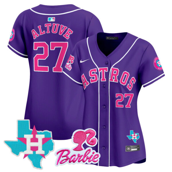 Women's Astros Barbie Patch Vapor Premier Limited Jersey - All Stitched - Image 36