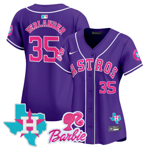 Women's Astros Barbie Patch Vapor Premier Limited Jersey - All Stitched - Image 38
