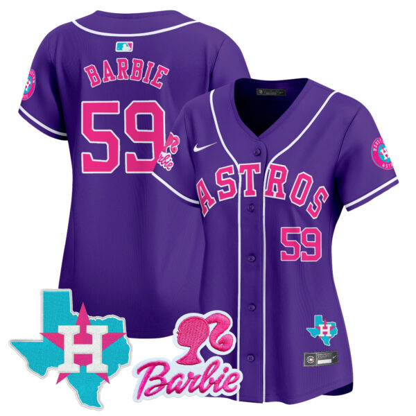 Women's Astros Barbie Patch Vapor Premier Limited Jersey - All Stitched - Image 31