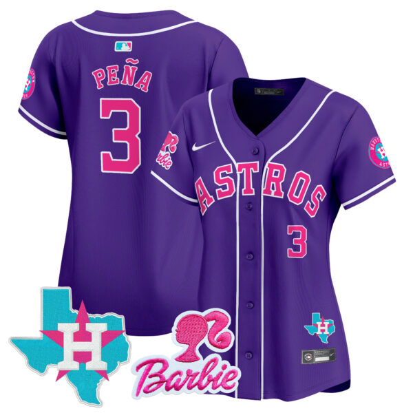 Women's Astros Barbie Patch Vapor Premier Limited Jersey - All Stitched - Image 32