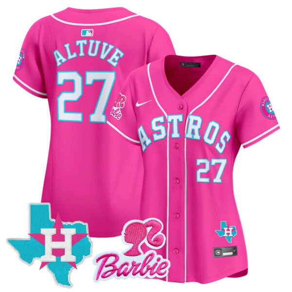 Women's Astros Barbie Patch Vapor Premier Limited Jersey - All Stitched - Image 16