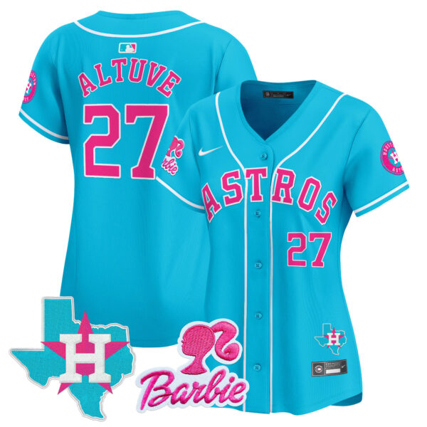 Women's Astros Barbie Patch Vapor Premier Limited Jersey - All Stitched - Image 26