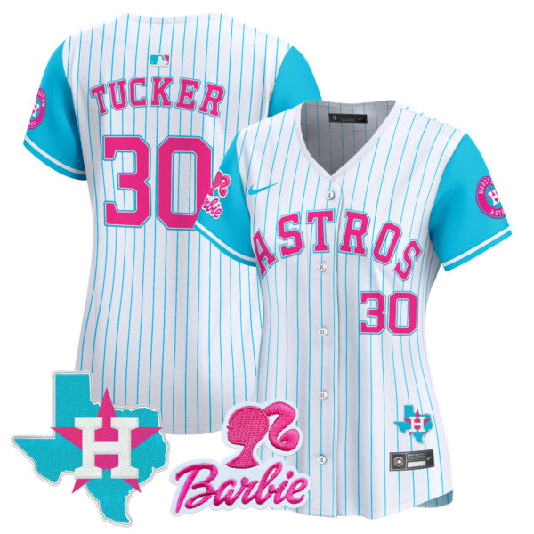 Women's Astros Barbie Patch Vapor Premier Limited Jersey - All Stitched - Image 9