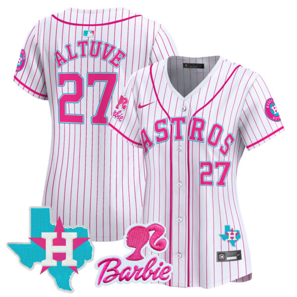Women's Astros Barbie Patch Vapor Premier Limited Jersey - All Stitched - Image 46
