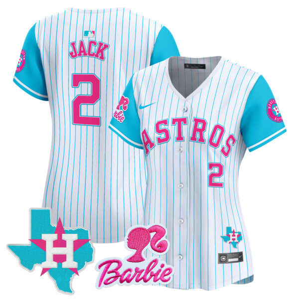 Women's Astros Barbie Patch Vapor Premier Limited Jersey - All Stitched - Image 4