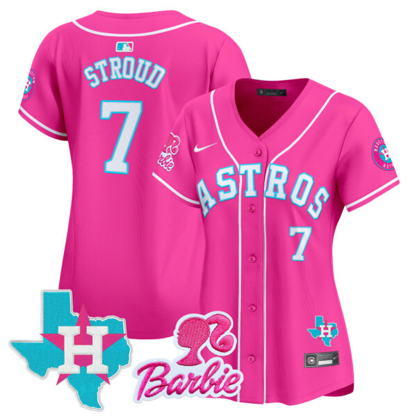 Women's Astros Barbie Patch Vapor Premier Limited Jersey - All Stitched - Image 13