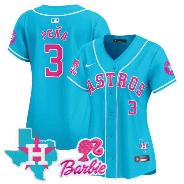 Women's Astros Barbie Patch Vapor Premier Limited Jersey - All Stitched - Image 22