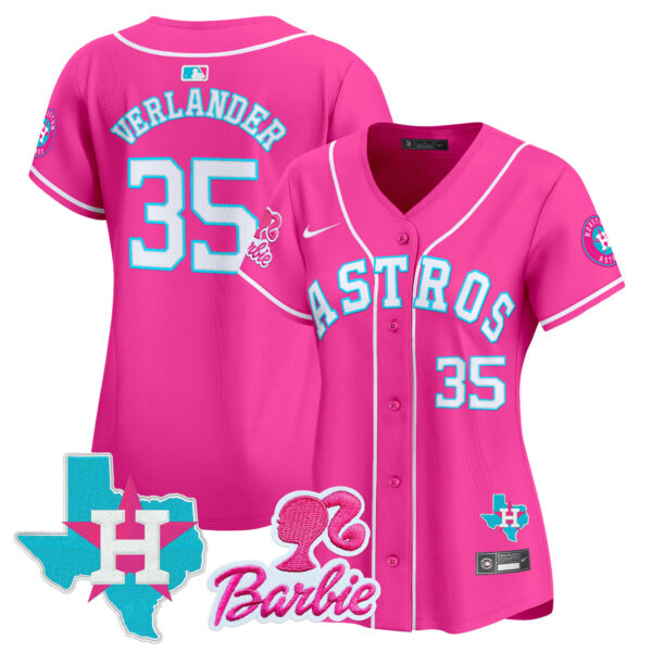 Women's Astros Barbie Patch Vapor Premier Limited Jersey - All Stitched - Image 18