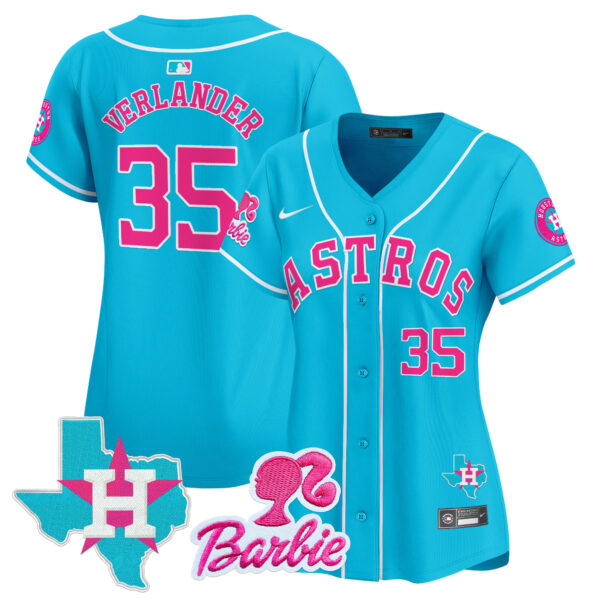 Women's Astros Barbie Patch Vapor Premier Limited Jersey - All Stitched - Image 28