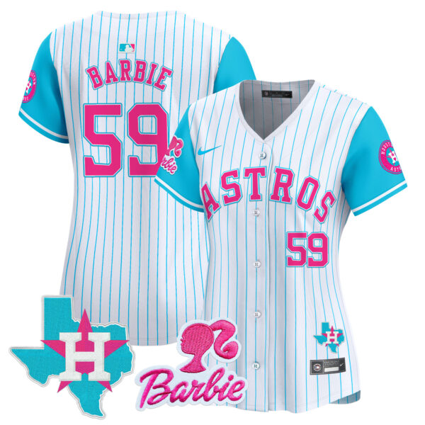 Women's Astros Barbie Patch Vapor Premier Limited Jersey - All Stitched