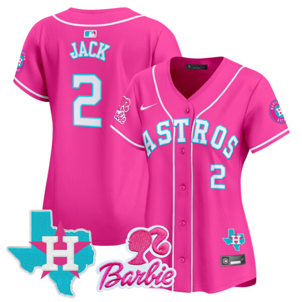 Women's Astros Barbie Patch Vapor Premier Limited Jersey - All Stitched - Image 14