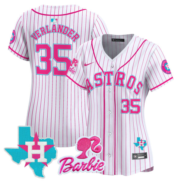 Women's Astros Barbie Patch Vapor Premier Limited Jersey - All Stitched - Image 48