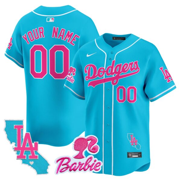 Dodgers Barbie Patch Vapor Premier Limited Custom Jersey - All Stitched - Image 3