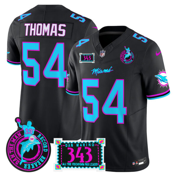 Men's Dolphins "Dan the Man Record Breaker" Patch Vapor Limited Jersey - All Stitched - Image 38