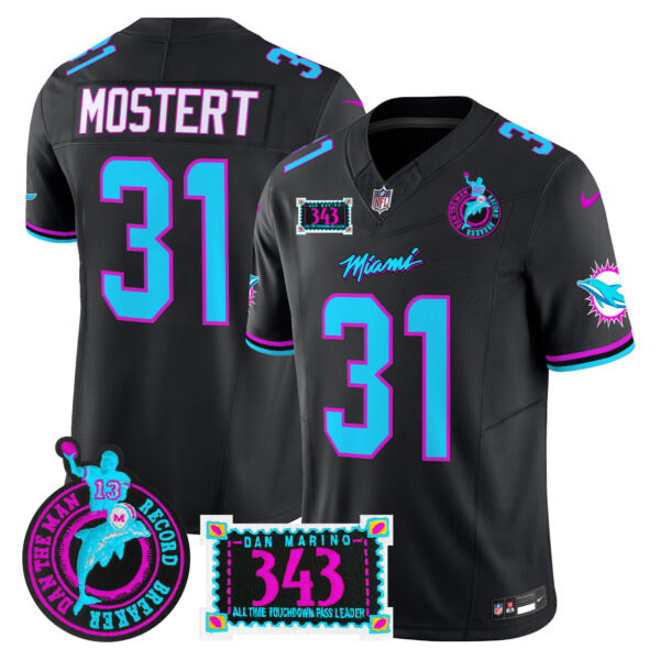 Men's Dolphins "Dan the Man Record Breaker" Patch Vapor Limited Jersey - All Stitched - Image 36
