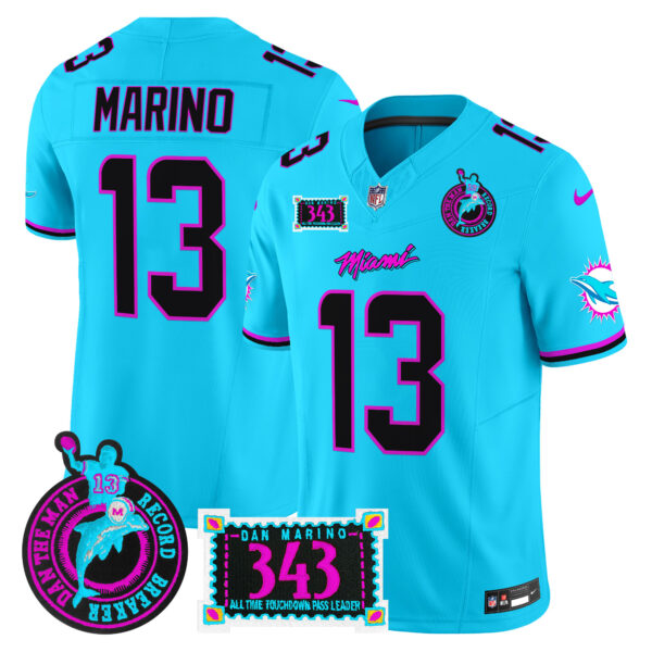 Men's Dolphins "Dan the Man Record Breaker" Patch Vapor Limited Jersey - All Stitched - Image 21
