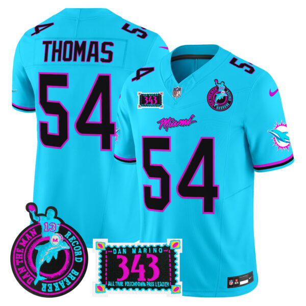 Men's Dolphins "Dan the Man Record Breaker" Patch Vapor Limited Jersey - All Stitched - Image 22