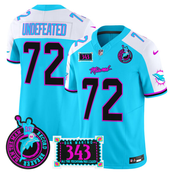 Men's Dolphins "Dan the Man Record Breaker" Patch Vapor Limited Jersey - All Stitched - Image 16