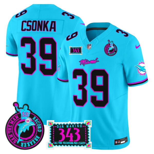 Men's Dolphins "Dan the Man Record Breaker" Patch Vapor Limited Jersey - All Stitched - Image 23