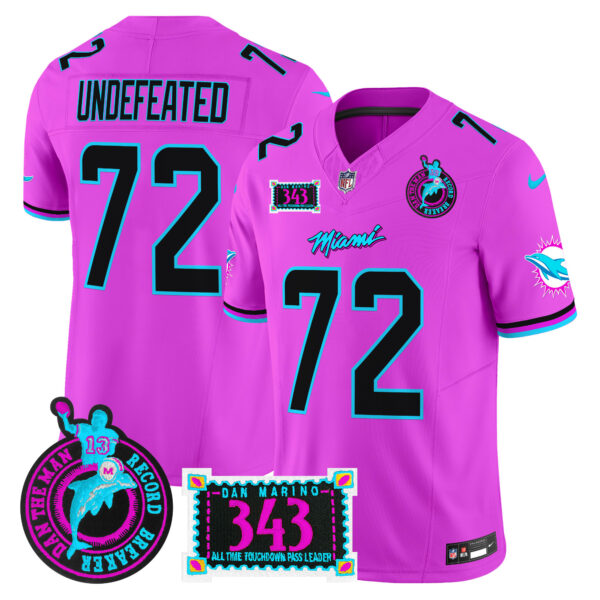 Men's Dolphins "Dan the Man Record Breaker" Patch Vapor Limited Jersey - All Stitched - Image 48