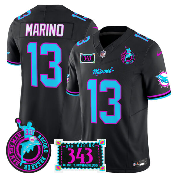 Men's Dolphins "Dan the Man Record Breaker" Patch Vapor Limited Jersey - All Stitched - Image 37