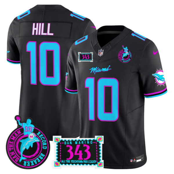 Men's Dolphins "Dan the Man Record Breaker" Patch Vapor Limited Jersey - All Stitched - Image 35