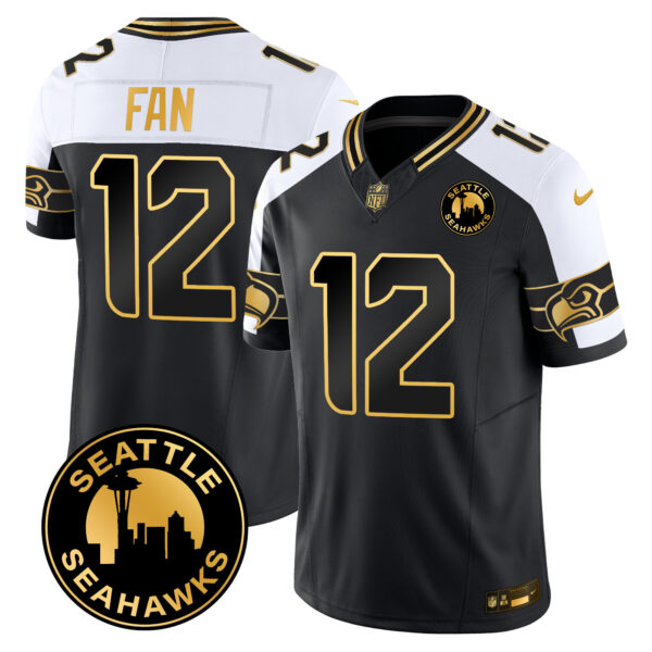 Men's Seahawks 2025 Seattle City Patch Gold Vapor Limited Jersey - All Stitched - Image 28