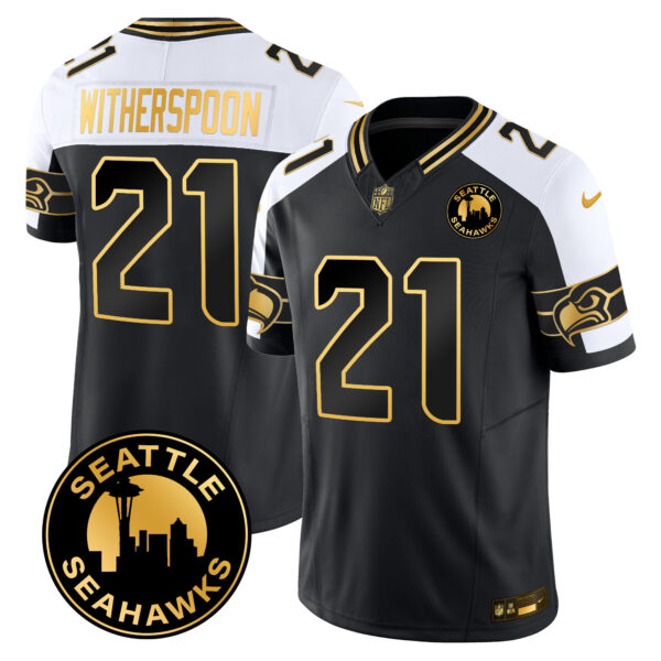 Men's Seahawks 2025 Seattle City Patch Gold Vapor Limited Jersey - All Stitched - Image 23