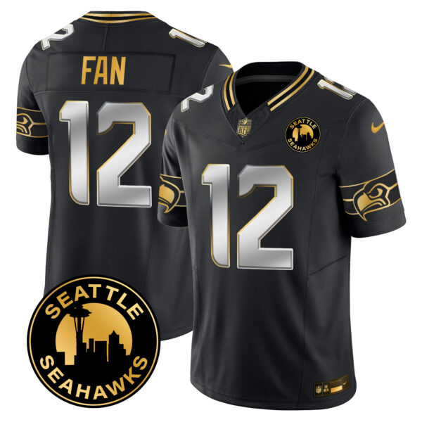 Men's Seahawks 2025 Seattle City Patch Gold Vapor Limited Jersey - All Stitched - Image 21