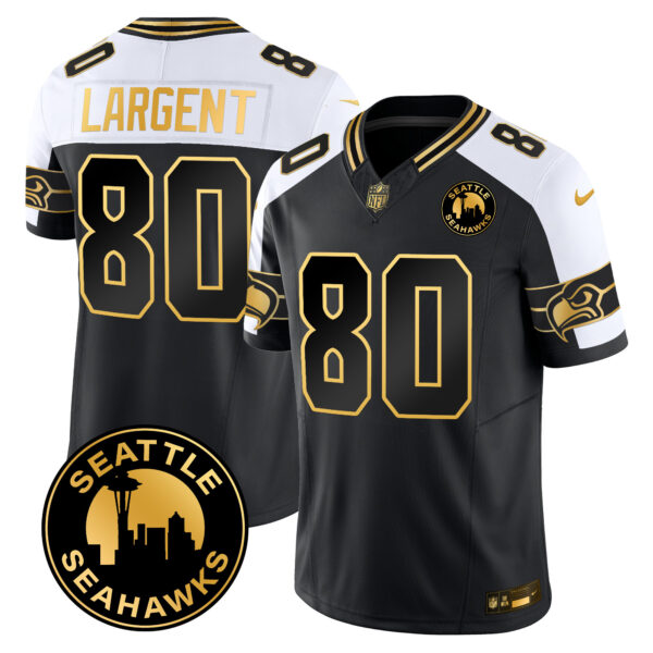 Men's Seahawks 2025 Seattle City Patch Gold Vapor Limited Jersey - All Stitched - Image 27