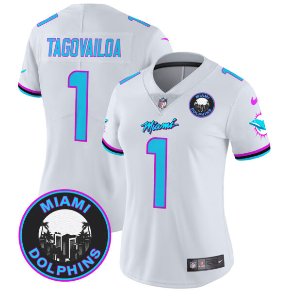 Women's Dolphins "Miami Vice" Vapor Limited Jersey V3 - All Stitched - Image 25