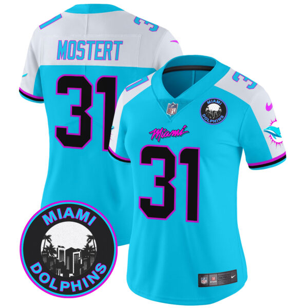 Women's Dolphins "Miami Vice" Vapor Limited Jersey V3 - All Stitched - Image 12