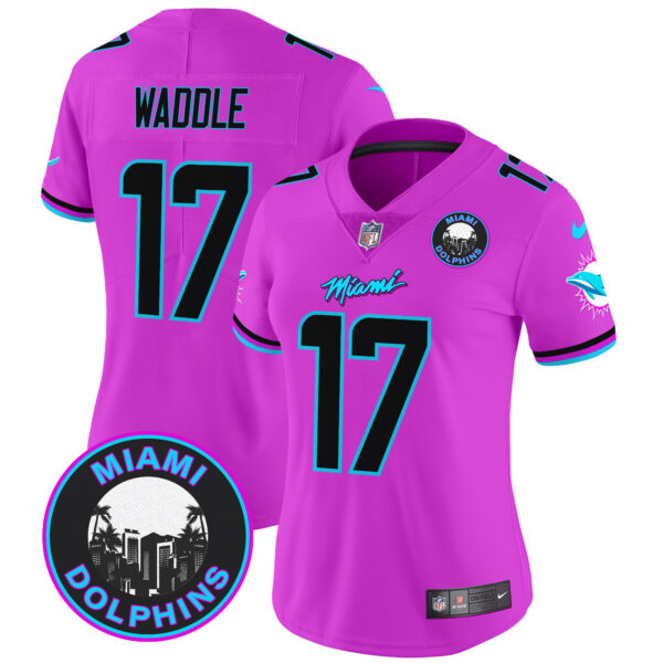 Women's Dolphins "Miami Vice" Vapor Limited Jersey V3 - All Stitched - Image 42