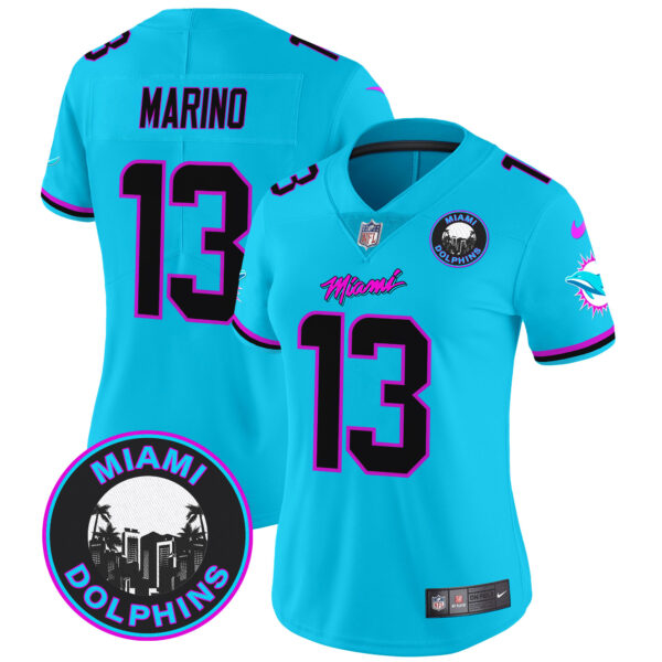 Women's Dolphins "Miami Vice" Vapor Limited Jersey V3 - All Stitched - Image 21