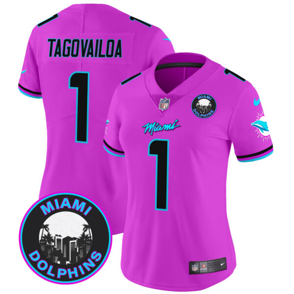 Women's Dolphins "Miami Vice" Vapor Limited Jersey V3 - All Stitched - Image 41