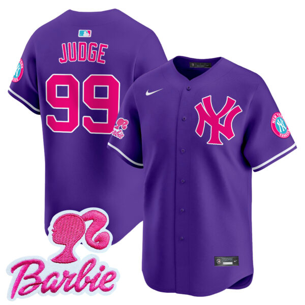 Unisex Yankees Barbie Patch Vapor Premier Limited Jersey - All Stitched - Image 29