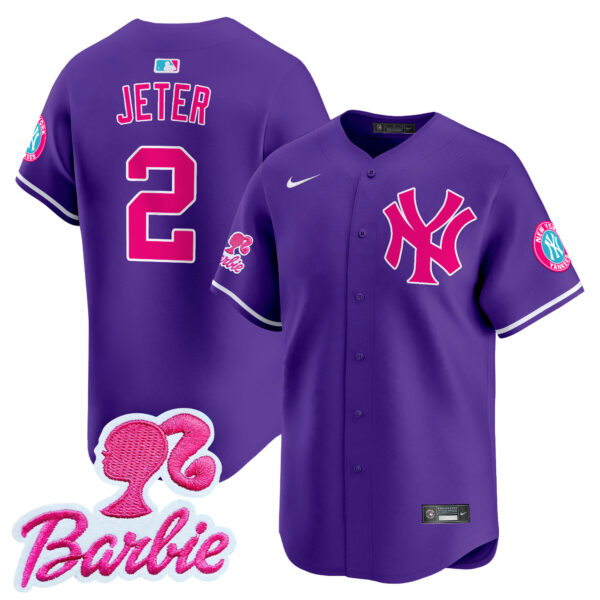 Unisex Yankees Barbie Patch Vapor Premier Limited Jersey - All Stitched - Image 32