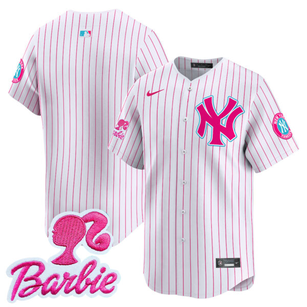 Unisex Yankees Barbie Patch Vapor Premier Limited Jersey - All Stitched - Image 45