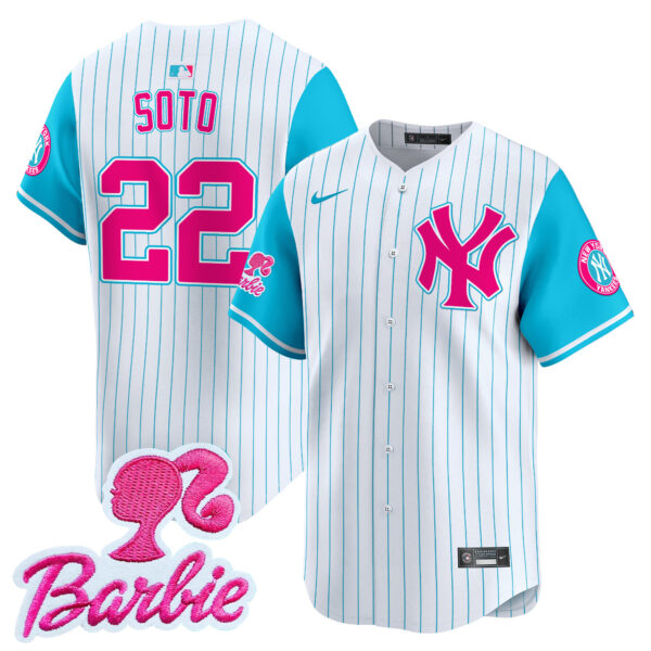 Unisex Yankees Barbie Patch Vapor Premier Limited Jersey - All Stitched - Image 7