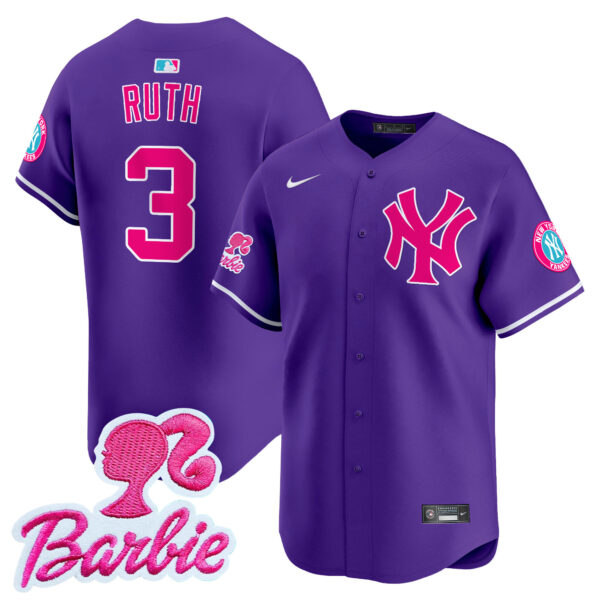 Unisex Yankees Barbie Patch Vapor Premier Limited Jersey - All Stitched - Image 31