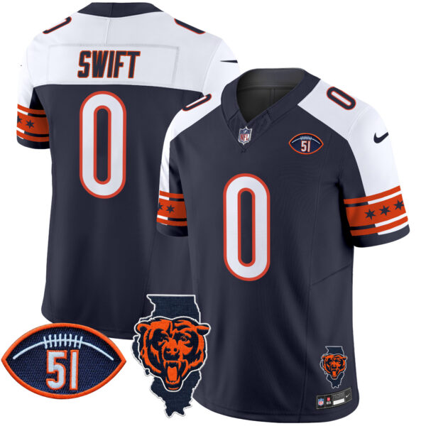 Men's Bears Illinois & Dick Butkus Patch Vapor Limited Jersey - All Stitched - Image 23